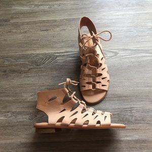 BC Footwear Nude Lace Up Sandals